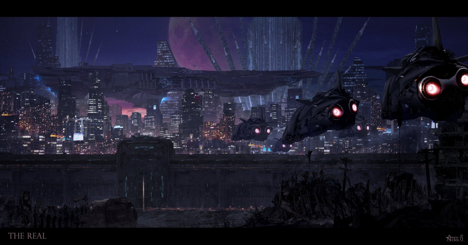 nat, kunstværk, science fiction, midnat, mørke, skærmbillede, computer tapet, specielle effekter, pc spil