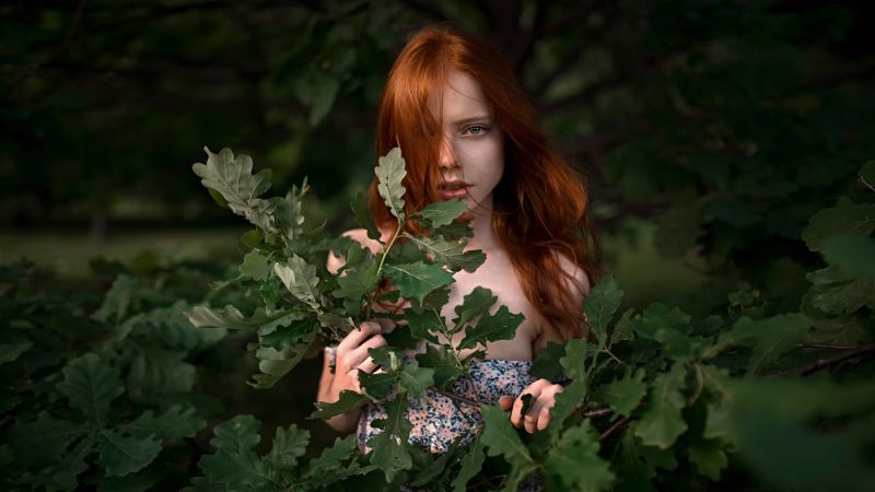 slunečnímu záření, les, ženy venku, ženy, model, ryšavý slunečnímu záření, les, ženy venku, ženy, model, ryšavý