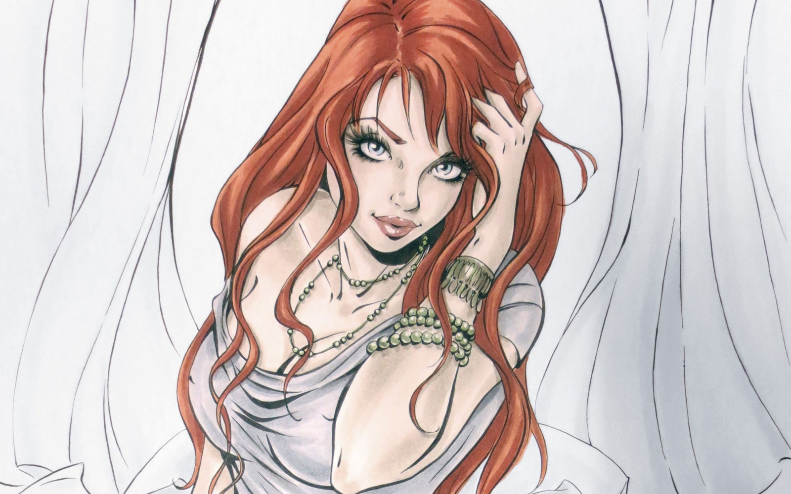 ภาพวาด, ภาพประกอบ, ผู้หญิง, หัวแดง, อะนิเมะ, งานศิลปะ, Mary Jane, ร่าง, 2560x1600 px, มังงะ