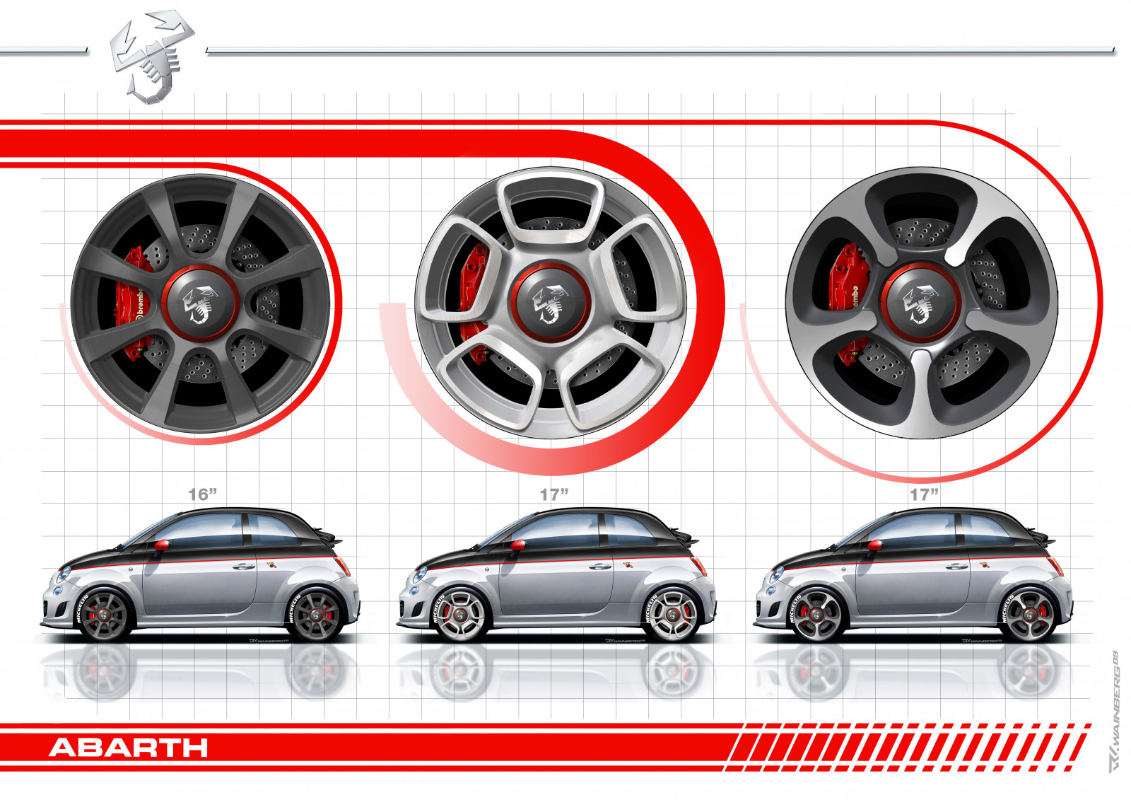 Abarth, 2012, Netcarshow, Netcar, Obrazy samochodów, Zdjęcie samochodu, 500 ° C, koło, obręcz, Projekt motoryzacyjny, Samochody zewnętrzne, czcionka, zderzak, krata, część samochodowa, przemówił, Koło stopowe