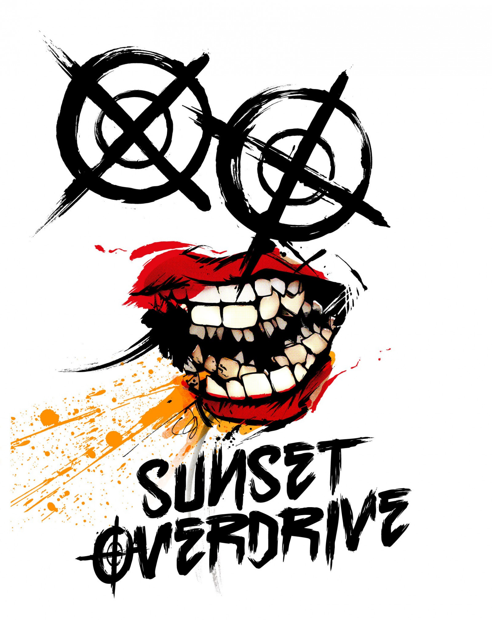 illustration, kunstværk, logo, tegneserie, Xbox One, Sunset Overdrive, linje, skrifttype, multimedieklip