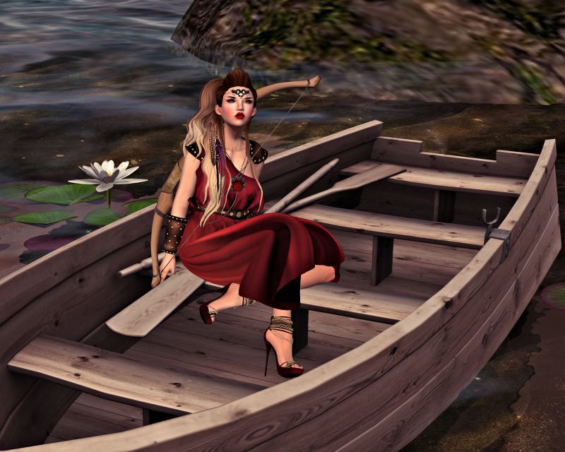 šaty, krása, dívka, voda, dřevo, zábava