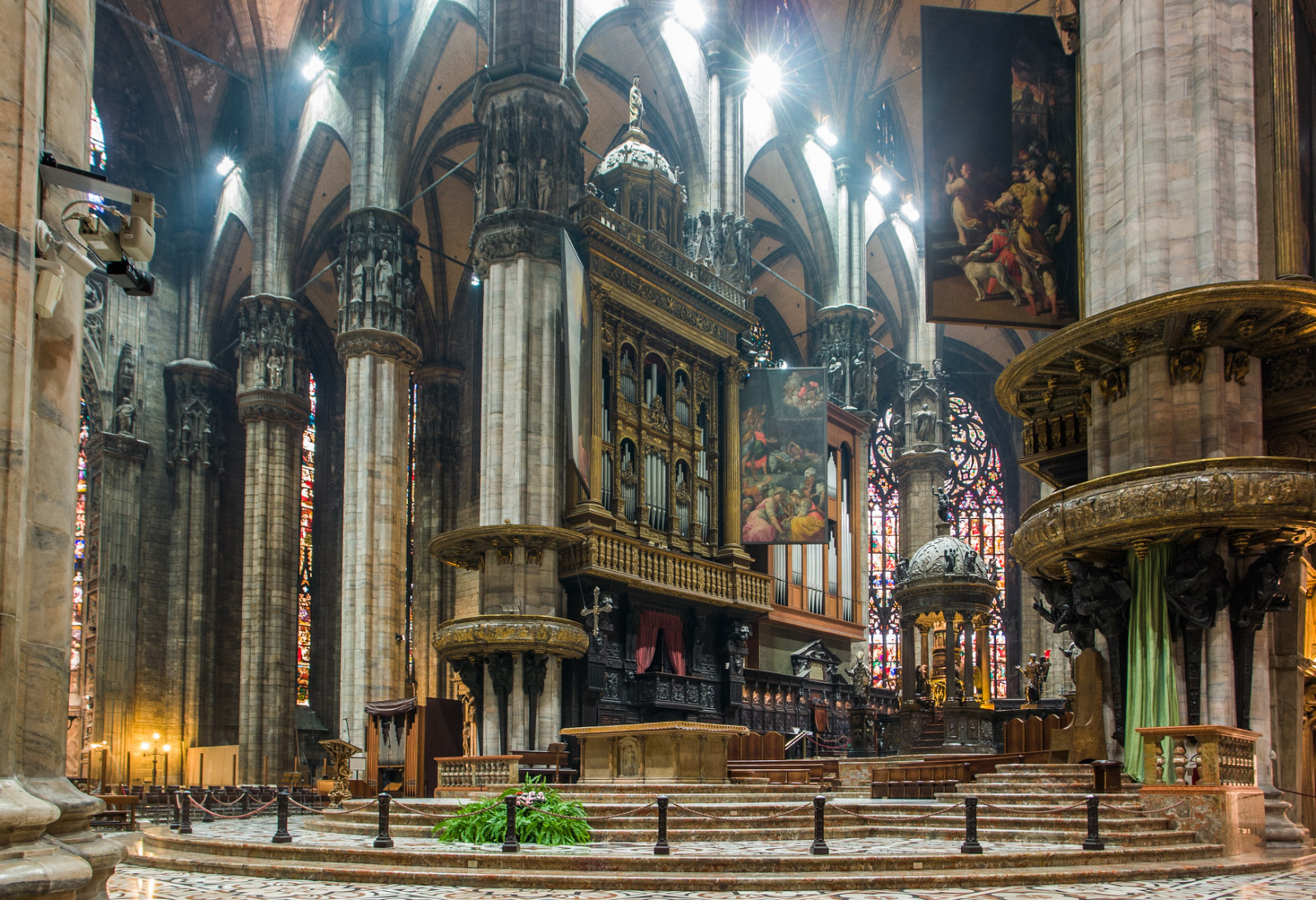 Wallpaper City Italy Building Green Yellow Grey Column Church Gray Religion Cathedral Metropolis Inside Altar Milan Lombardy Longexposure Wow Italia Italien Indoor Basilica Italie Kirche Langzeitbelichtung Dom Duomo Facade