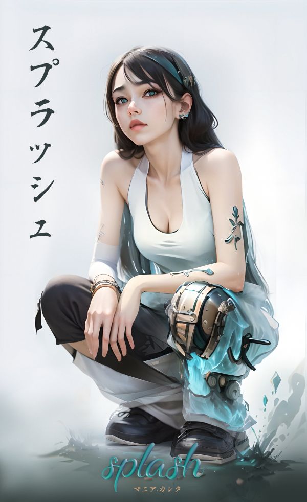 Mania Carta, drawing, women, hairband, prosthesis, white background