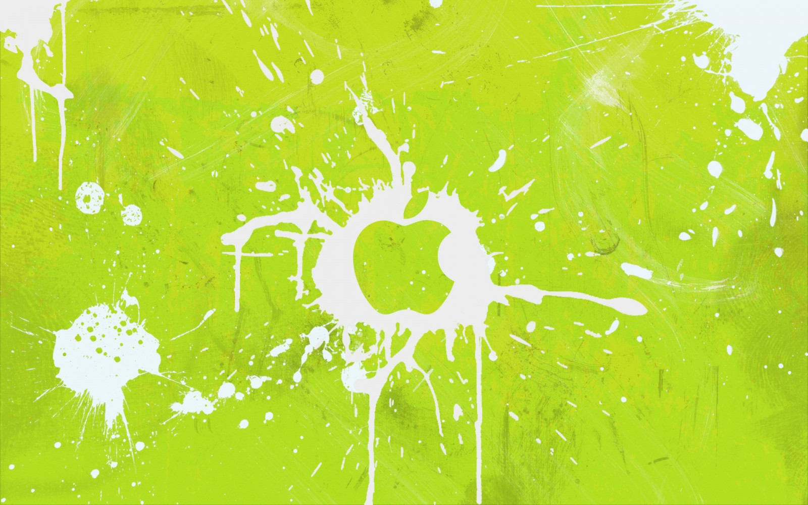 Wallpaper illustration, green, yellow, circle, paint splatter, Apple