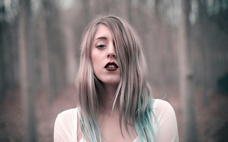 tvář, ženy venku, ženy, model, portrét, dlouhé vlasy