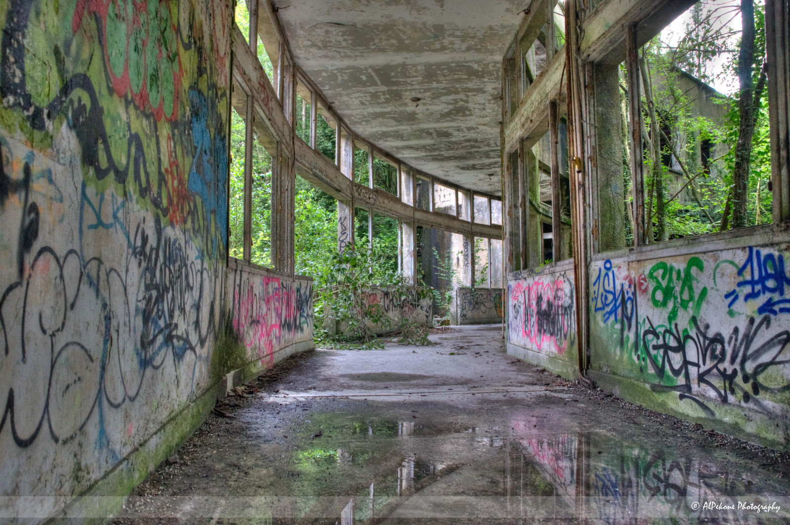 Skov, arkitektur, vand, natur, by-, forladt, væg, vej, grøn, HDR, Nikon, Frankrig, graffiti, Europa, henfald, snavset, udforskning, perspektiv, Urbex, KUNST, træ, naturlig, gyde, gadekunst, afspejle, opgive, wallart, natura, urbanart, du, couloir, glemt, abandonedplace, Arbres, Vexin, natureshot, abandonado, kasseret, mirroir, sanatorium, naturescape, Natureview, abandonné, hdreffect