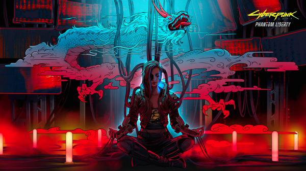 cyberpunk, Cyberpunk 2077, Cyberpunk 2077 Phantom Liberty, video games, red, Video Game Art