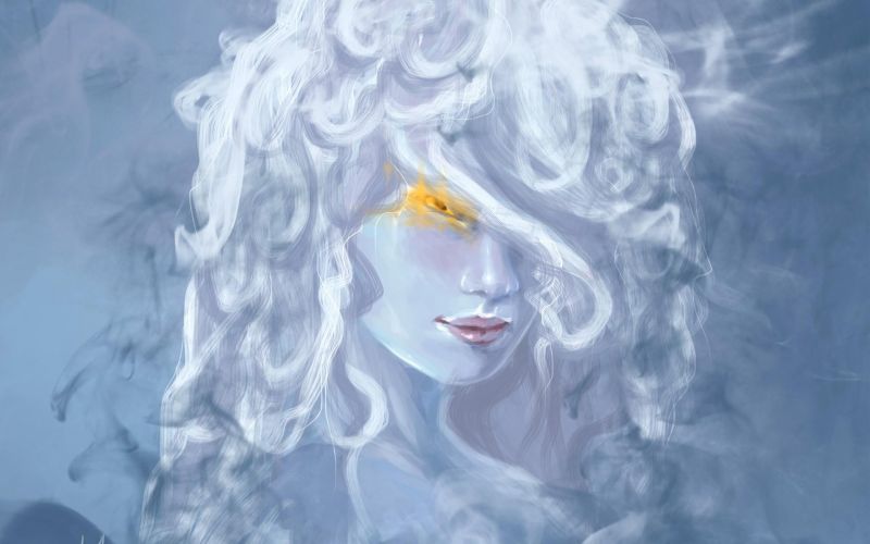 ilustrace, fantasy umění, anime, skica, modrý, mrak ilustrace, fantasy umění, anime, skica, modrý, mrak
