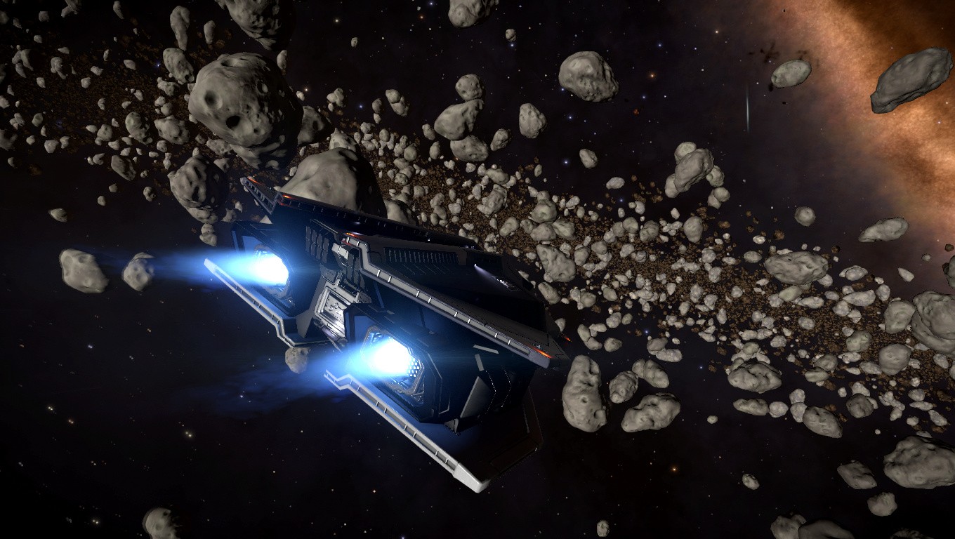 night, planet, space, spaceship, asteroid, Elite Dangerous, Vulture spaceship, light, darkness, screenshot, computer wallpaper, outer space