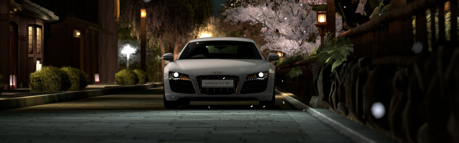 Wallpaper : video games, night, multiple display, sports car, Audi R8