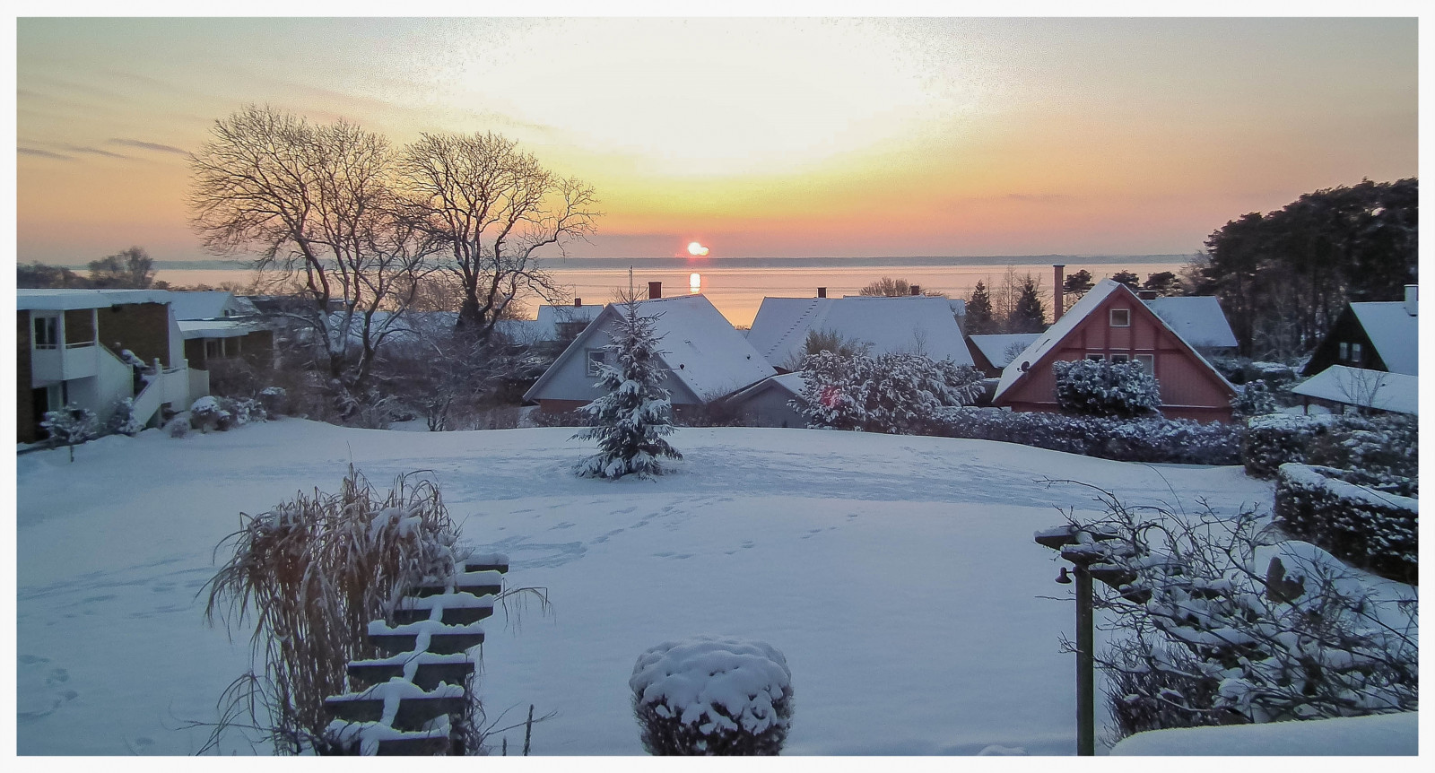 solnedgang, sne, vinter, Scania, Sverige, Danmark, vejr, sæson, hittarp