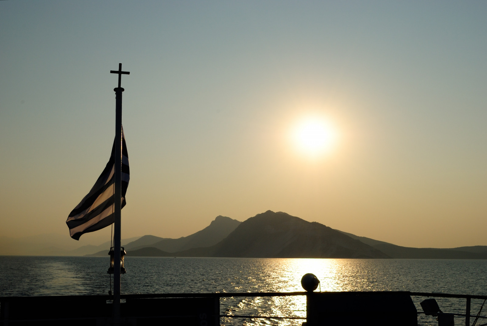 พระอาทิตย์ตก, ทะเล, ฤดูร้อน, เรือ, pelion