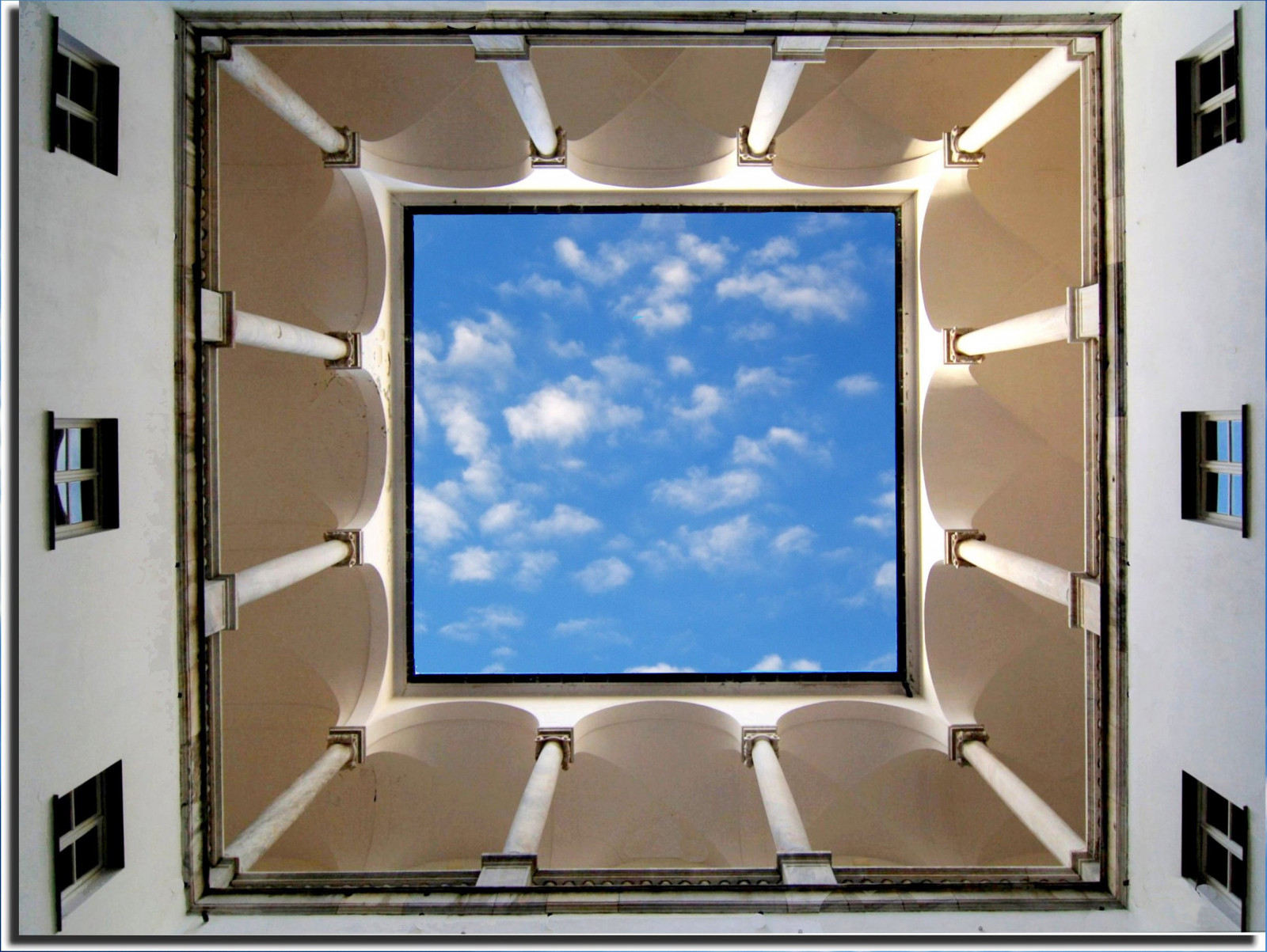 vinduer, himmel, kolonner, gårdsplads, udforske, Genova, cielo, palazzoducale, colonne, cortile, finestre, 2011, abigfave, ghesemmu