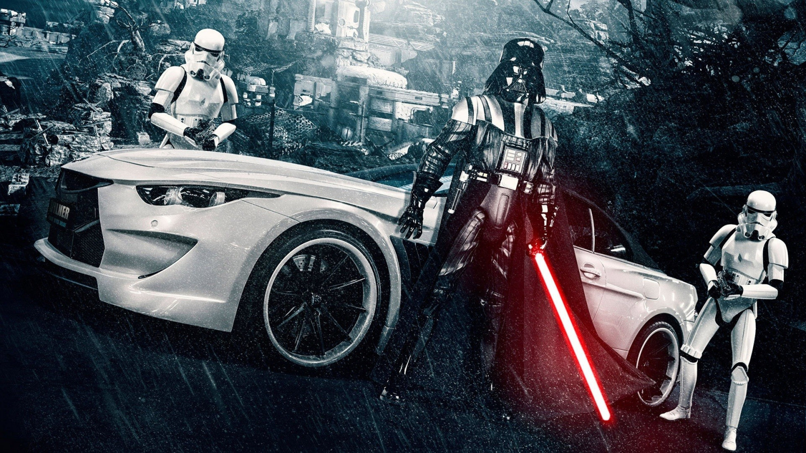 Guerre stellari, auto, motociclo, veicolo, Darth Vader, Stormtrooper, auto sportiva, supercar, veicoli terrestri, design automobilistico, marca di automobile, veicolo di lusso