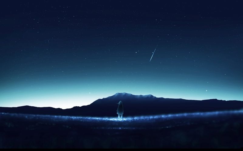 anime, gadis anime, karakter asli, pemandangan, langit, pegunungan anime, gadis anime, karakter asli, pemandangan, langit, pegunungan