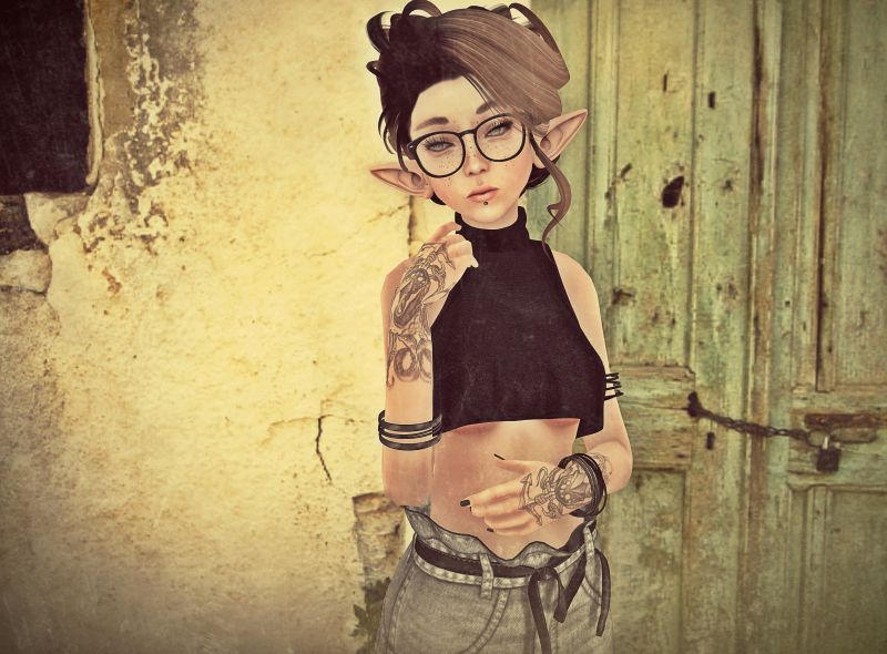 vision care, brýle, brýlí, dívka, rameno, UMĚNÍ