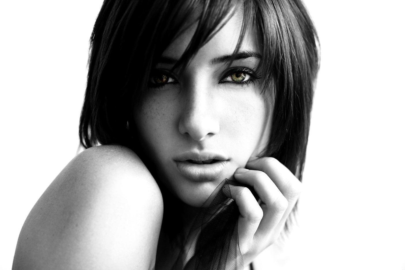 tvář, výkres, černobílý, model, černé vlasy, vlasy, Susan Coffey, hlava, krása, oko, smysl, účes, skica, Černý a bílý, monochromatické fotografování, focení, hnědé vlasy, orgán, 1404x936 px