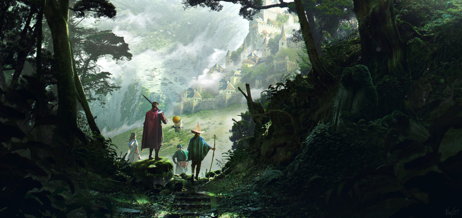 rostlina, People in nature, strom, Natural landscape, nebe, slunečnímu záření, terrestrial plant, tráva, krajina, kufr, malování, les, rekreace, zálesí, kopec, lučina, smíšený les, silnice, džungle, volný čas, pohoří, prales, dobrodružství, tma, chůze, Skála, údolí, tropical and subtropical coniferous forests, Northern hardwood forest, stezka, cesta, valdivian temperate rain forest, ilustrace, deštný prales, visual arts, Volně žijících živočichů, mlha, mírné jehličnatý les, turistika, spruce fir forest