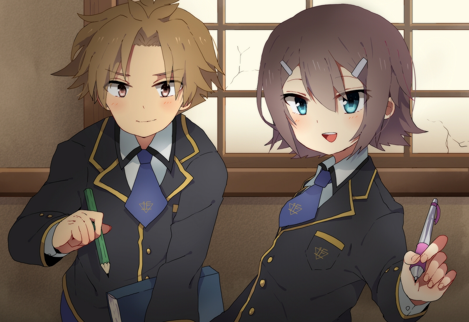 Baka Test na Shoukanjuu, dívky, tužky, škola, knihy