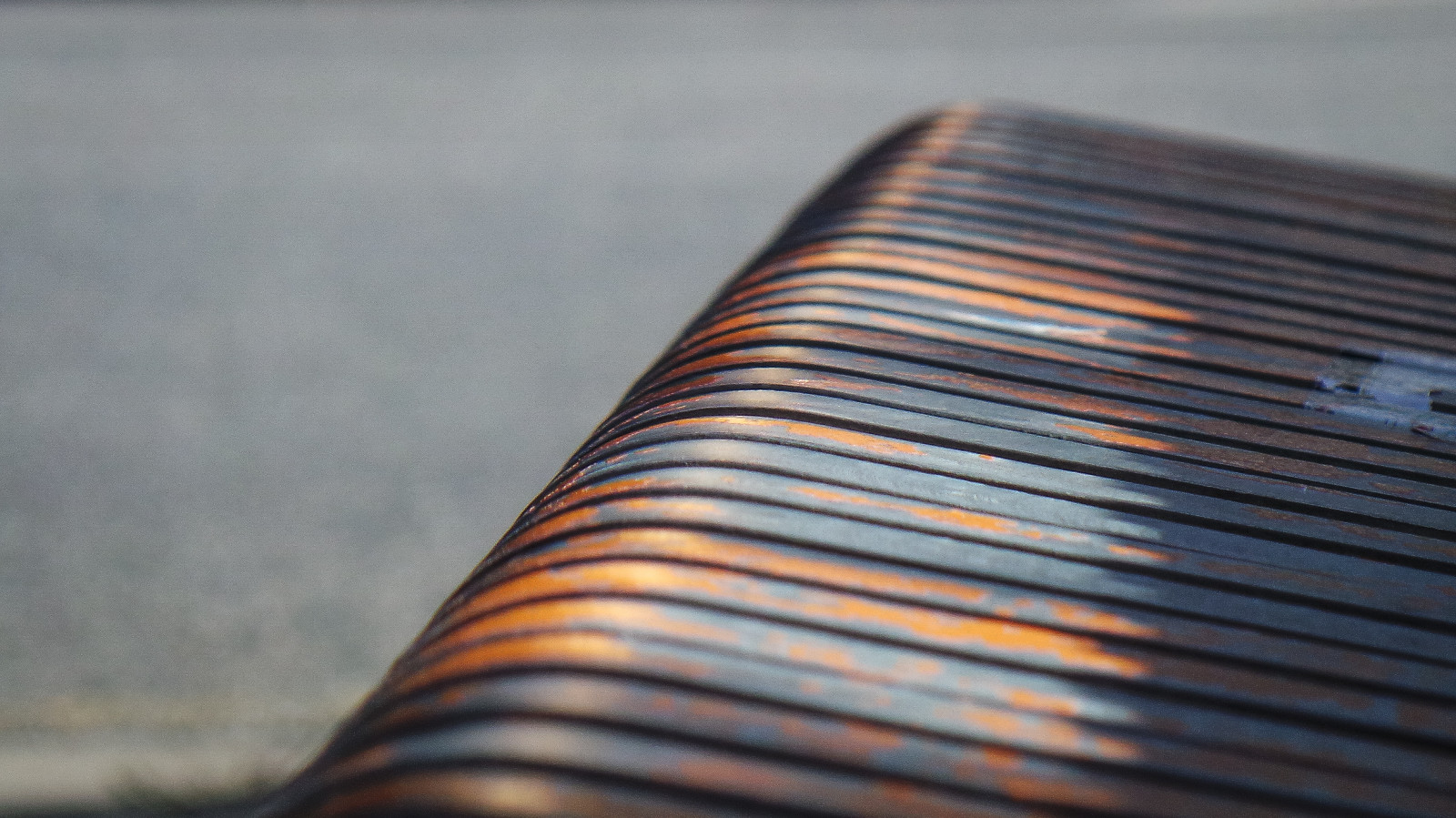 Wallpaper sky, shadow, Samsung, bench, metal, orange, bokeh, angle
