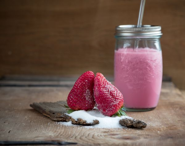 eten, fruit, suiker, aardbeien, ontbijt, drinken