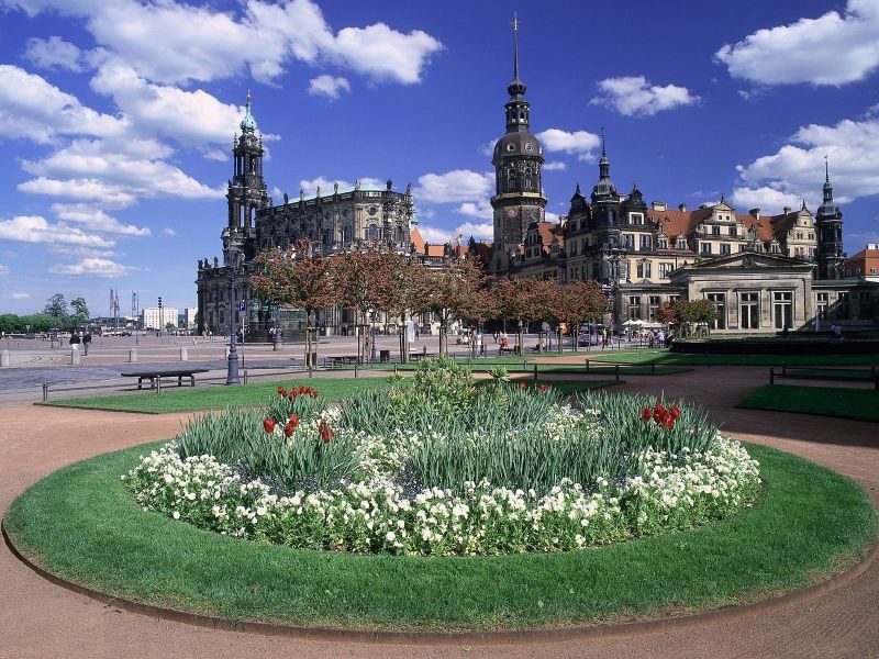 by, bybilledet, arkitektur, have, parkere, skyline