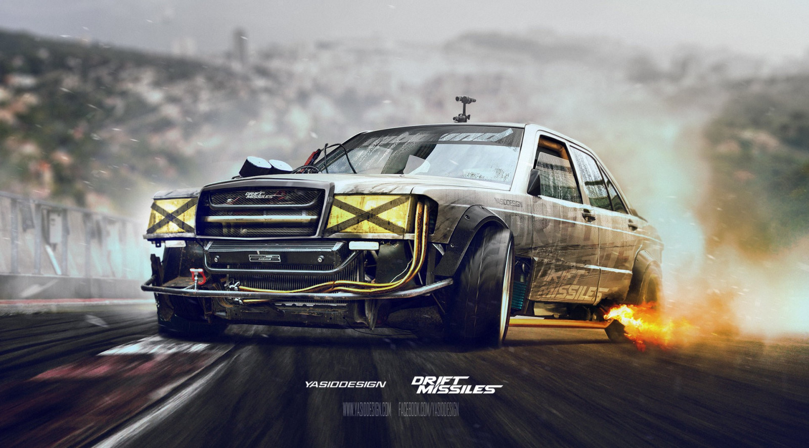 Wallpaper : sports, Photoshop, Mercedes Benz, Drifting, drift, Drift ...