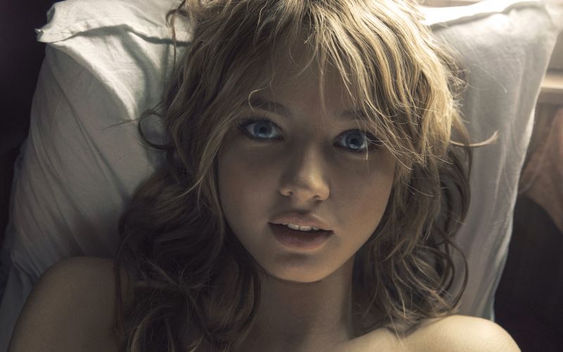 tvář, ženy, model, portrét, oči, dlouhé vlasy