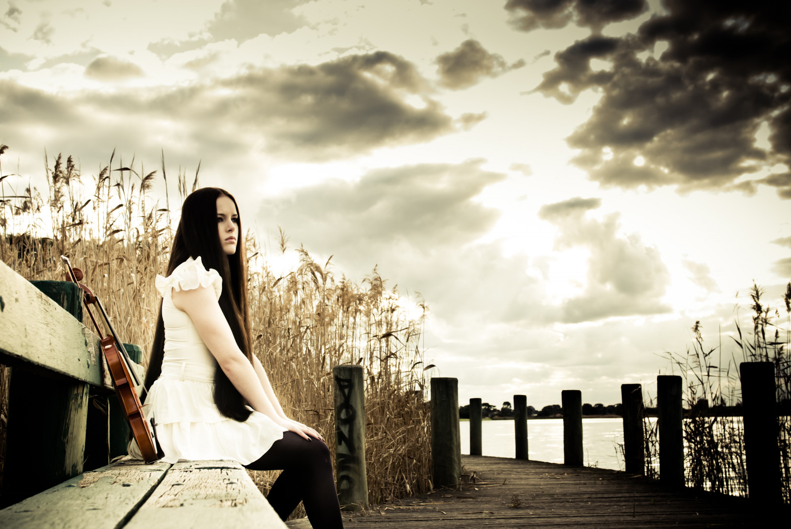 himmel, pike, årgang, benk, Nikon, kjole, Australia, Melbourne, fiolin, D300, faizhasan, damnlonghair, jessicaanncogan, cherrylakealtonapark