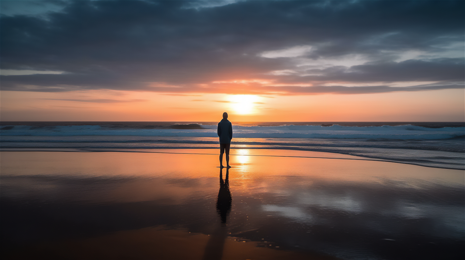 ai art, solnedgang, hav