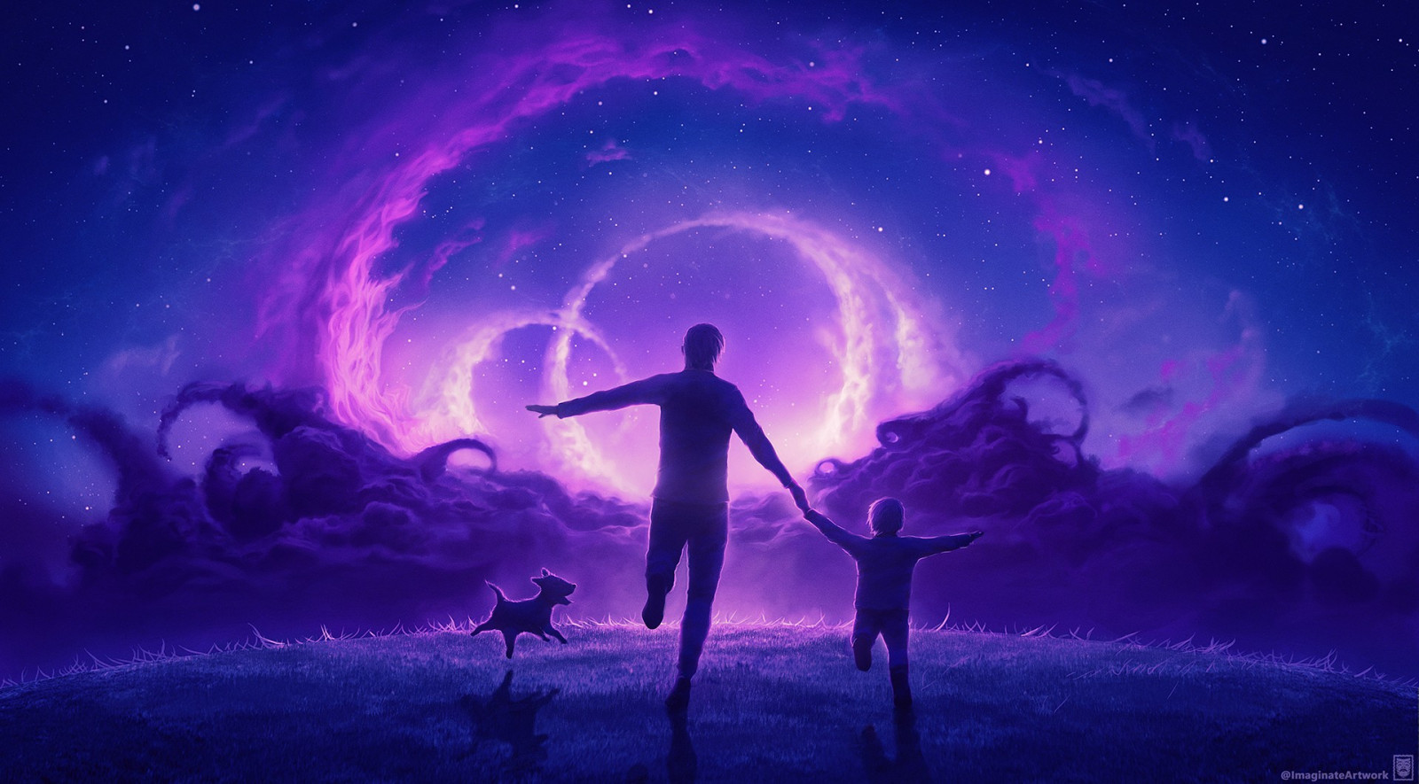 ilustrace, Nebe peklo, atmosféra, vesmír, mír, půlnoc, tma, Snímek obrazovky, počítač tapeta, vesmír