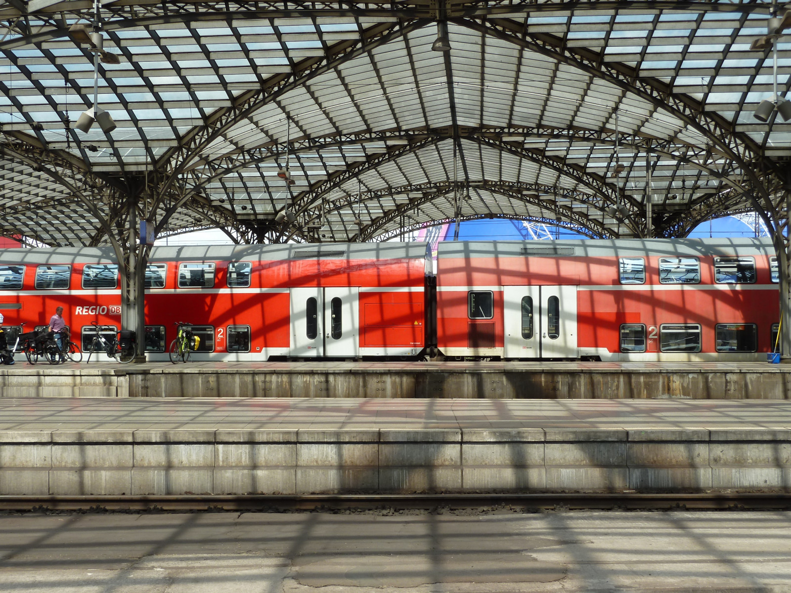 tog, Tyskland, skygger, geometri, kurver, Köln, togstation