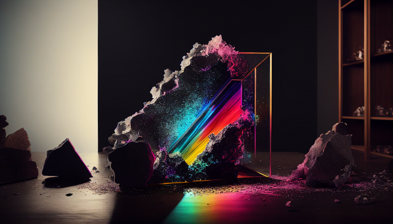 ai art,Призма,Преломление,спектр,Абстрактные,Glass Grid