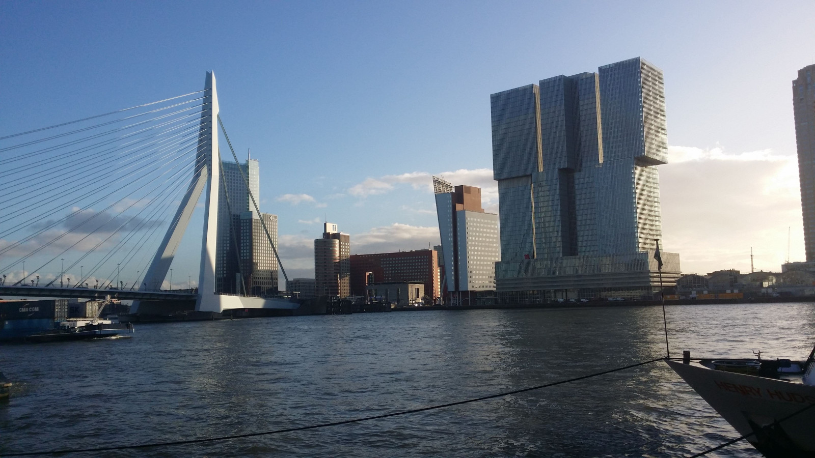 4128x2322 px, most, budova, město, De Rotterdam, Erasmusbrug, Nizozemí, Rotterdam