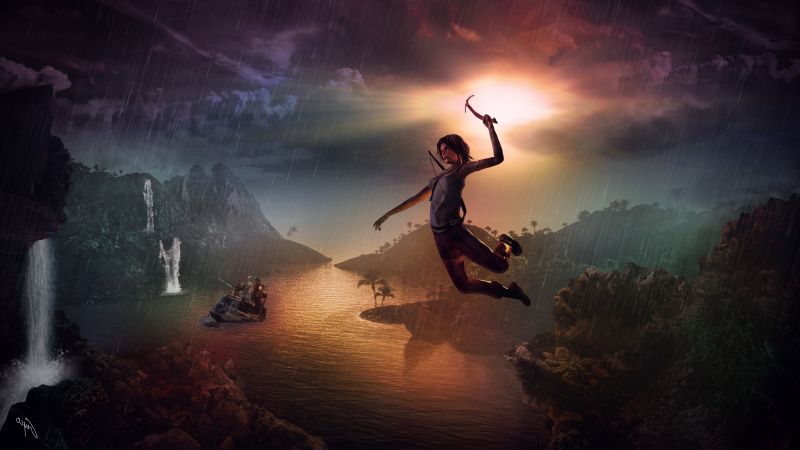 Lara Croft, Tomb Raider, 5511x3100 px, umělecká díla