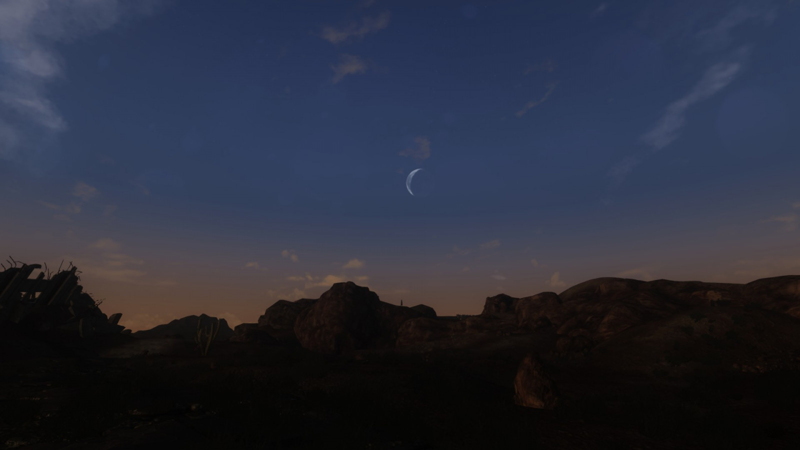 apokalyptický, Fallout New Vegas, Měsíc, videohry, Snímek obrazovky