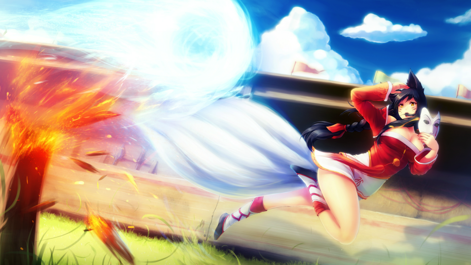 anime, League of Legends, manga, Ahri League of Legends, Snímek obrazovky, počítač tapeta