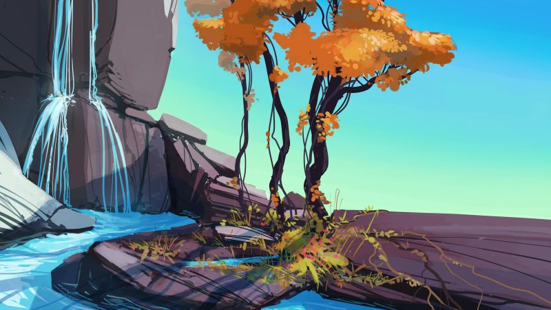 digitální umění, voda, ilustrace, Příroda, vozidlo, umělecká díla digitální umění, voda, ilustrace, Příroda, vozidlo, umělecká díla