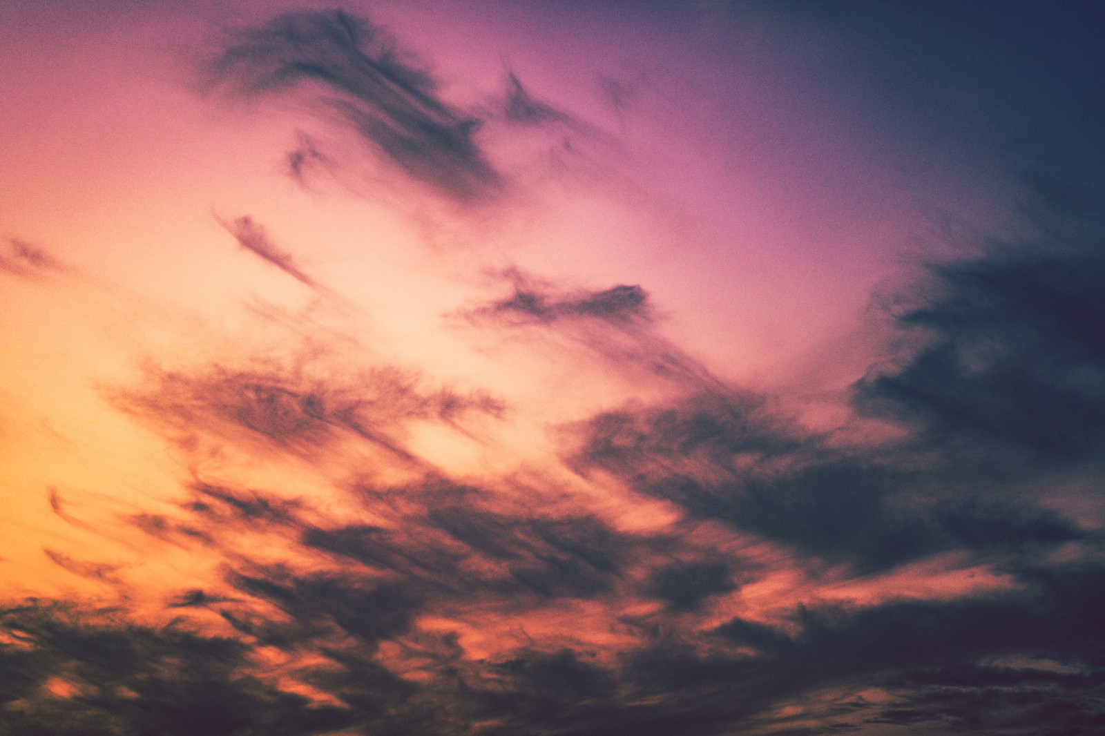 nature, clouds, sky, orange, pink, dusk, sunlight