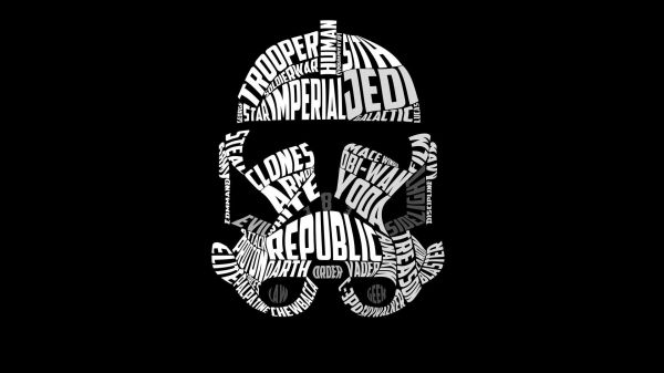 illustration,monochrome,minimalism,typography,logo,Star Wars
