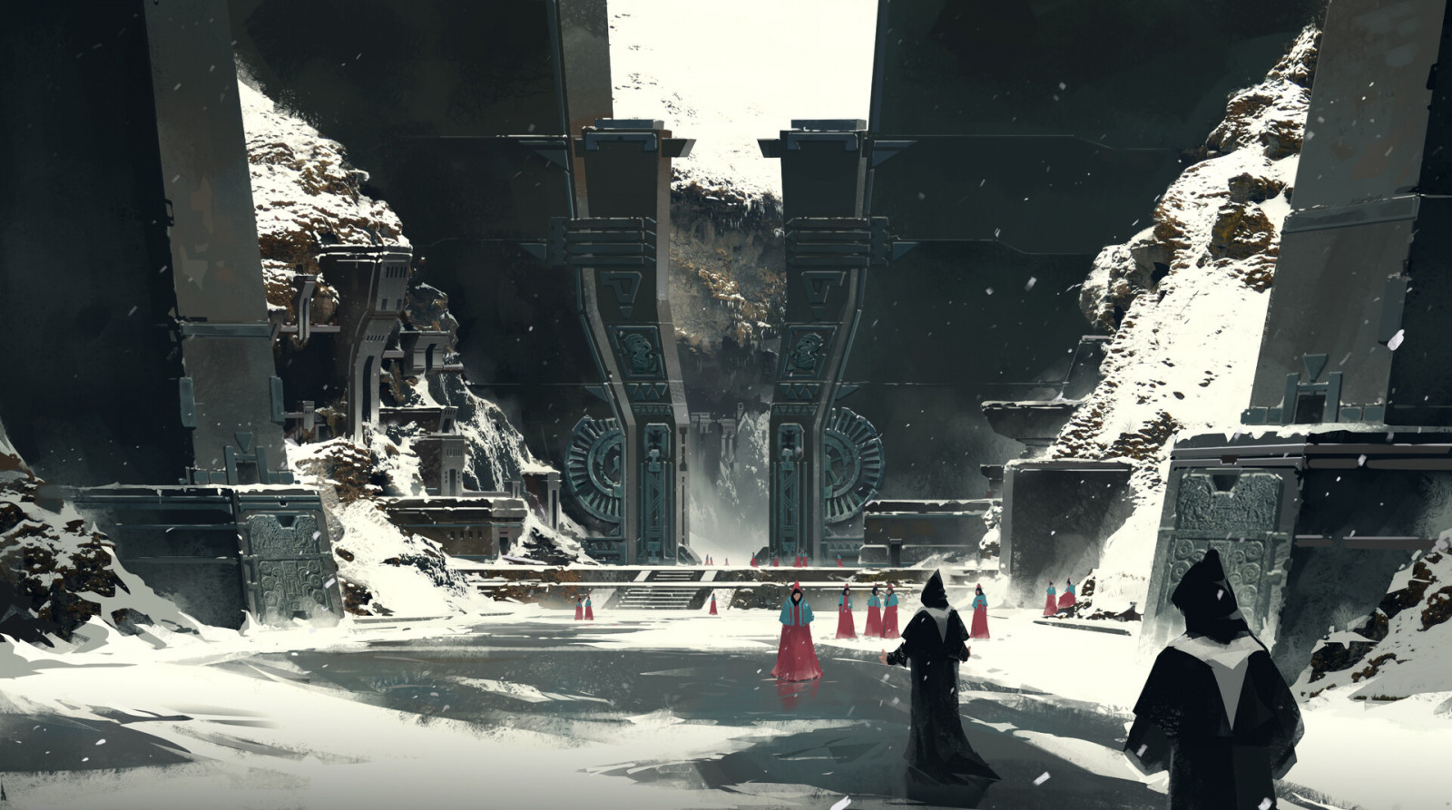 budova, svět, světlo, Černá, sníh, Černý a bílý, nebe, styl, zmrazení, město, Tints and shades, cestovat, černobílý, monochromatické fotografování, zima, pěší, událost, ulice, UMĚNÍ, kov, silnice, asfalt, rekreace, tma, stín, visual arts, dav, Cestovní ruch, zábava, noc