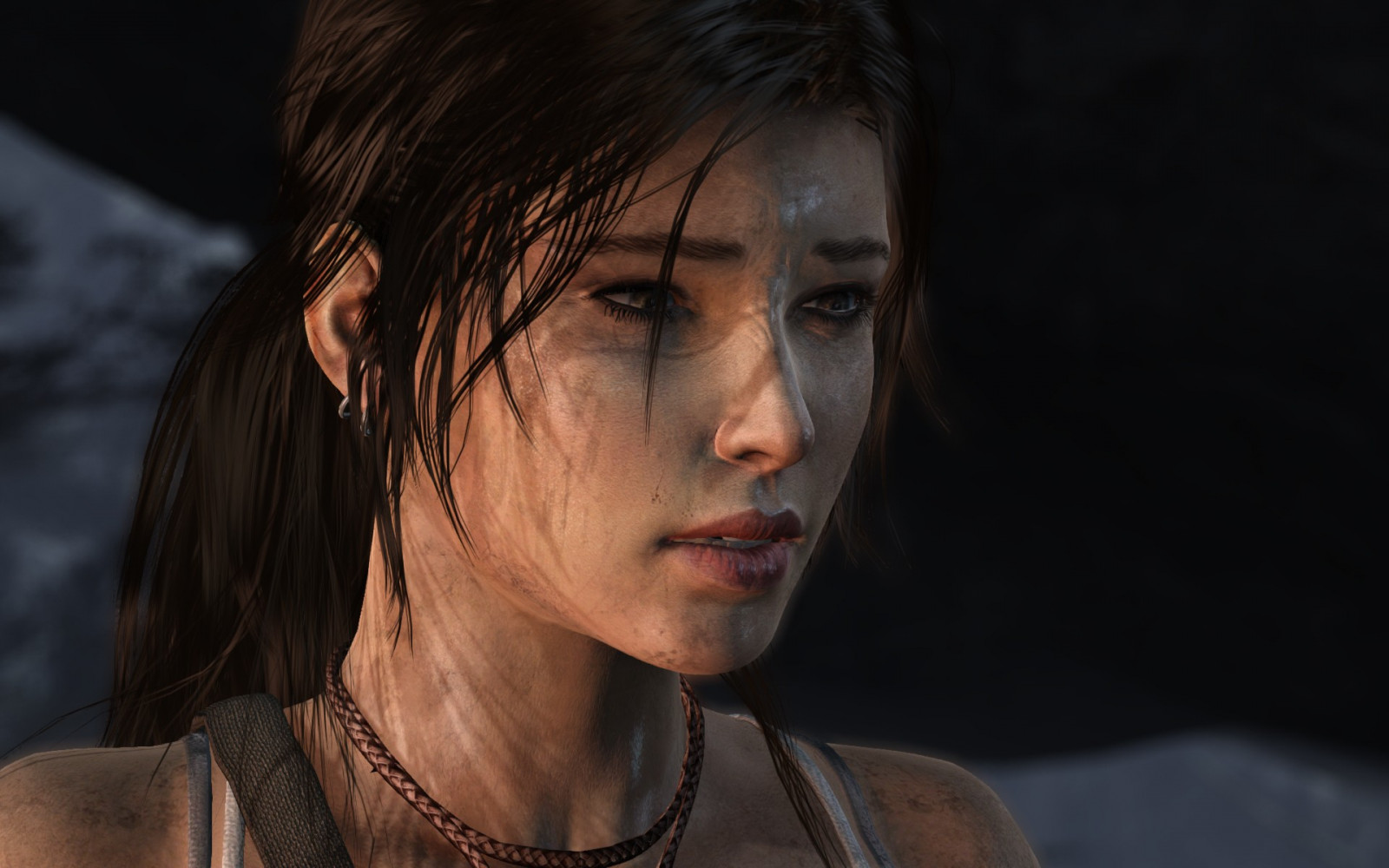 viso, videogiochi, modello, ritratto, moda, Lara Croft, Tomb Raider, Tomb Raider 2013, Persona, capo, ragazza, bellezza, occhio, signora, oscurità