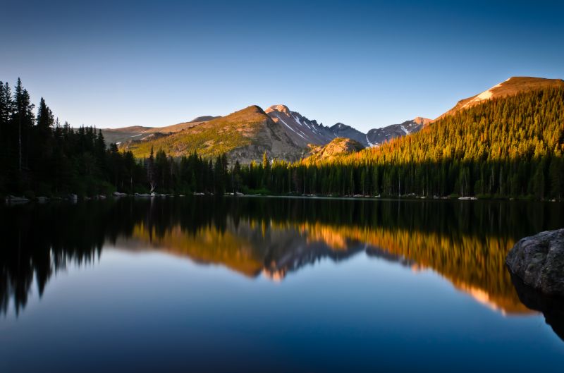 озеро,лес,big mountain,чистое небо