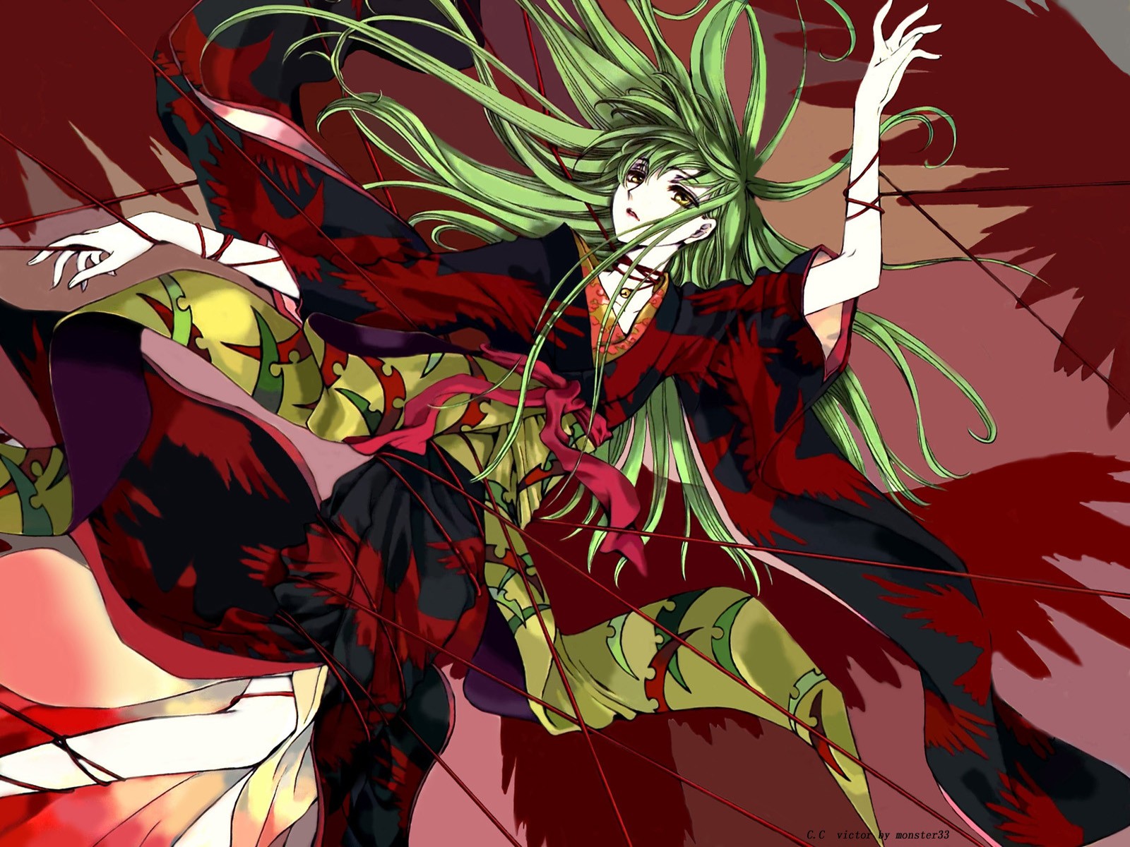 ilustrace, anime, anime dívky, Code Geass, drak, démon, komiks, C C, fiktivní postava, komiks