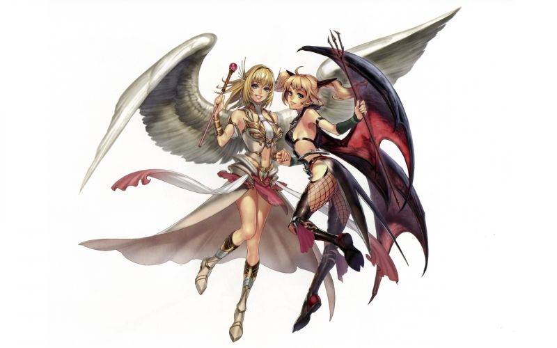 illustration, anime, anime girls, wings, original characters, dragon illustration, anime, anime girls, wings, original characters, dragon
