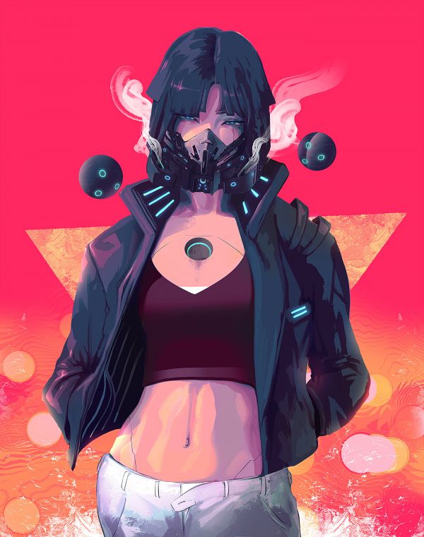 science fiction,artwork,gas masks,original characters,Rashed AlAkroka,jacket