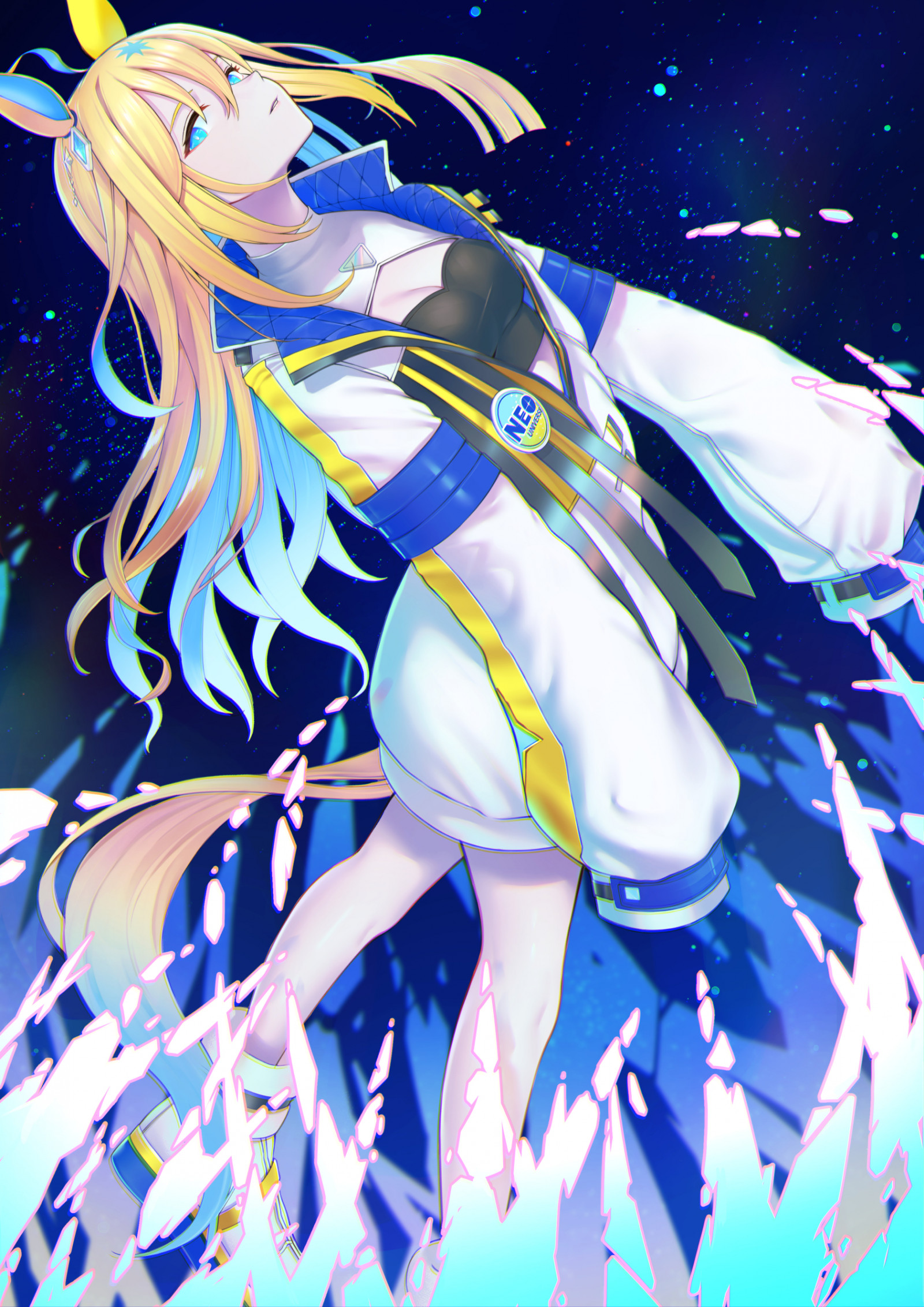 Anime, Chicas anime, Uma Musume Pretty Derby, umamimi, Neo Universe Uma Musume, pelo largo, rubia, solo, Obra de arte, arte digital, arte de fan