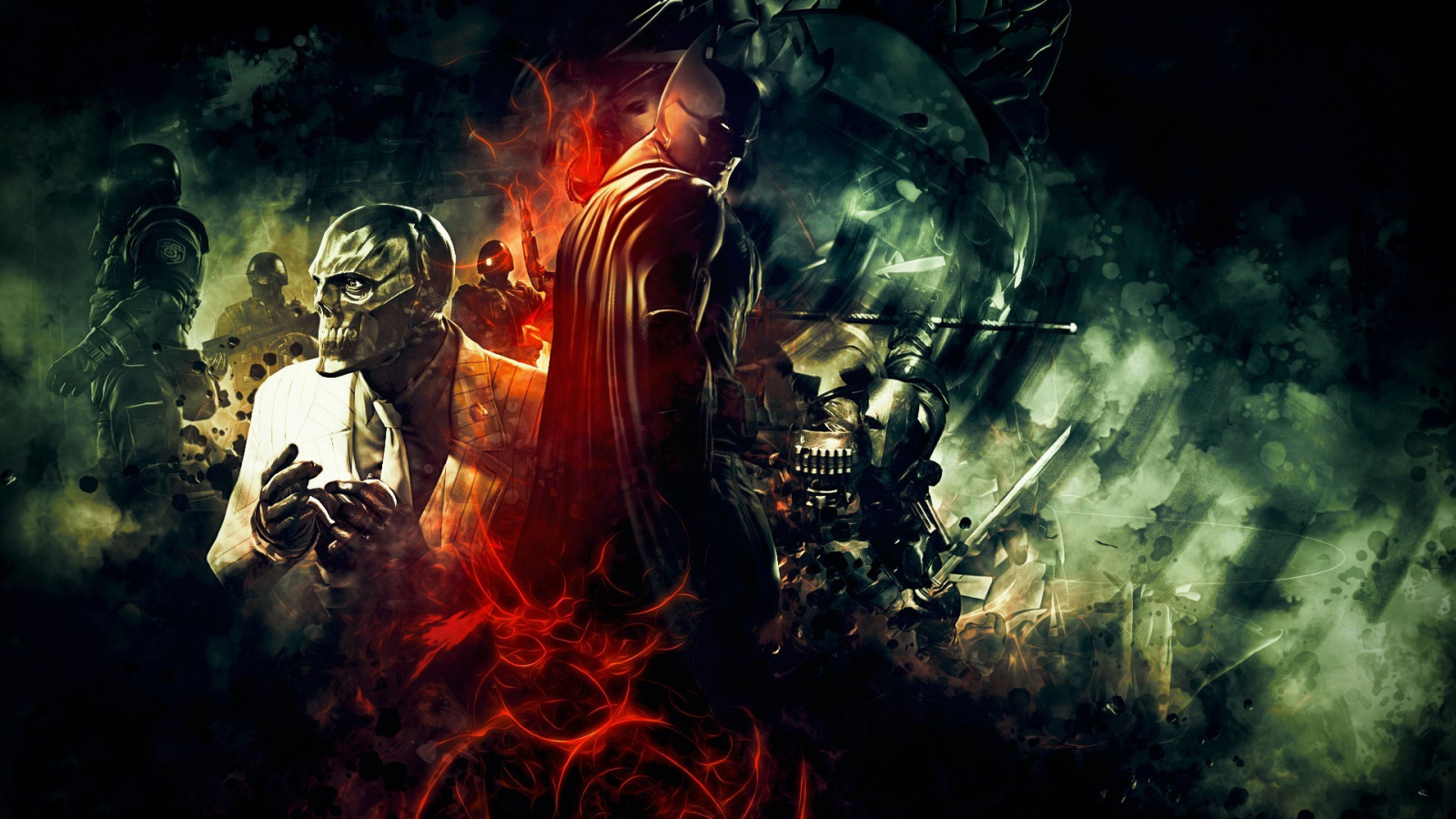 computerspil, Batman, Deathstroke, Sort maske, Batman Arkham Origins, mørke, skærmbillede, 1920x1080 px, computer tapet, specielle effekter