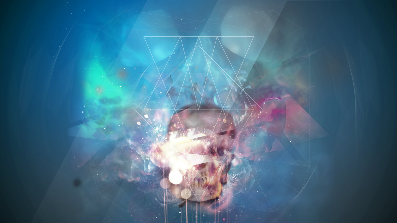 slunečnímu záření, digitální umění, květiny, neon, abstraktní, prostor, umělecká díla, trojúhelník, geometrie, Pod vodou, růže, lebka, světlo, fáze, počítač tapeta, zvláštní efekty, vesmír